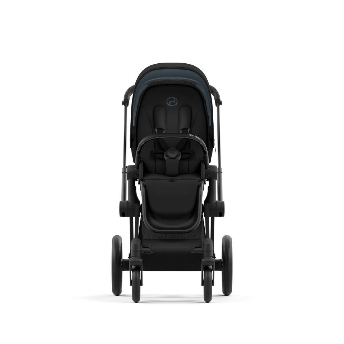 Cybex Priam 4 Kinderwagen Matt Black Rahmen- Deep Black Seat Pack