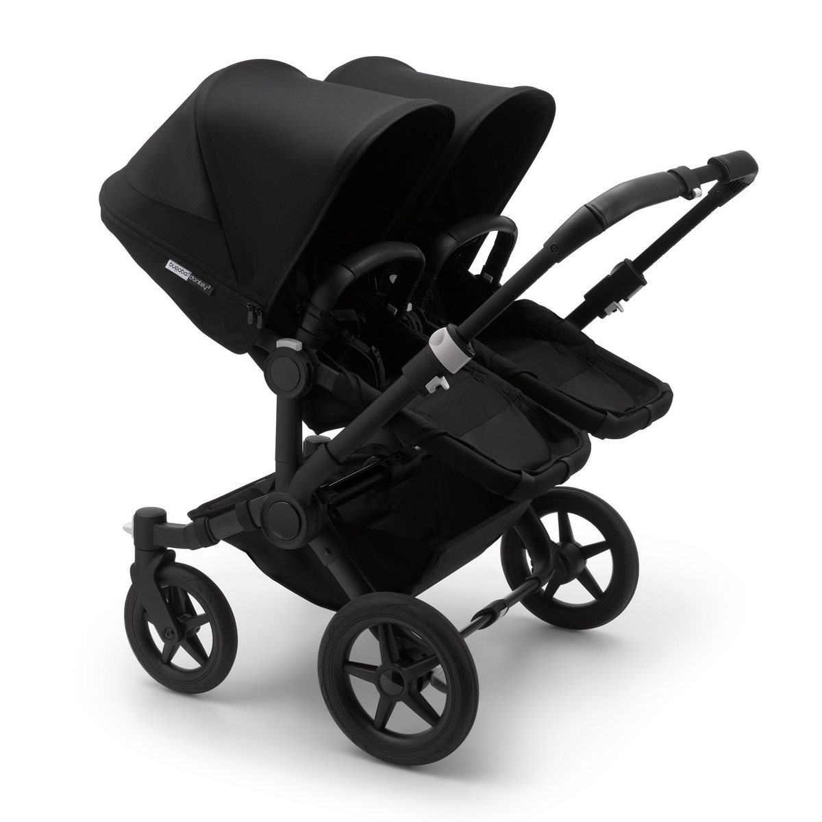 Bugaboo Donkey3 Twin Zwillings Setangebot mit Aton 5- Schwarz, Schwarz, Schwarz