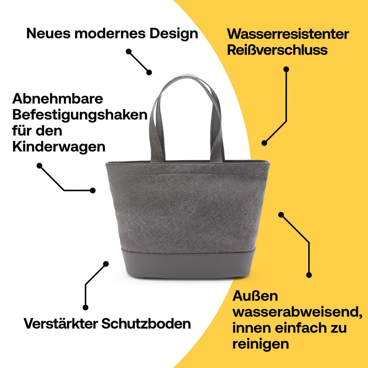 Bugaboo Wickeltasche Grau Meliert