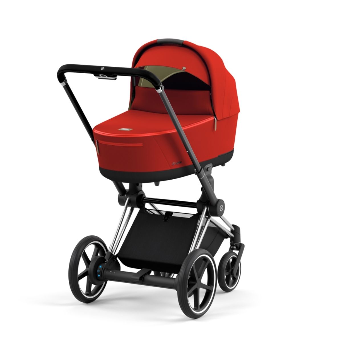 Cybex e-Priam 4 Kombikinderwagen Gestell Chrome Black, Stoff Autumn Gold