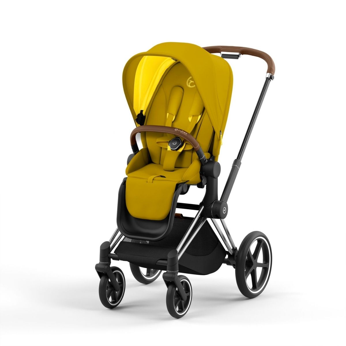 Cybex Priam 4 Kinderwagen Chrome Rahmen- Mustard Yellow Seat Pack