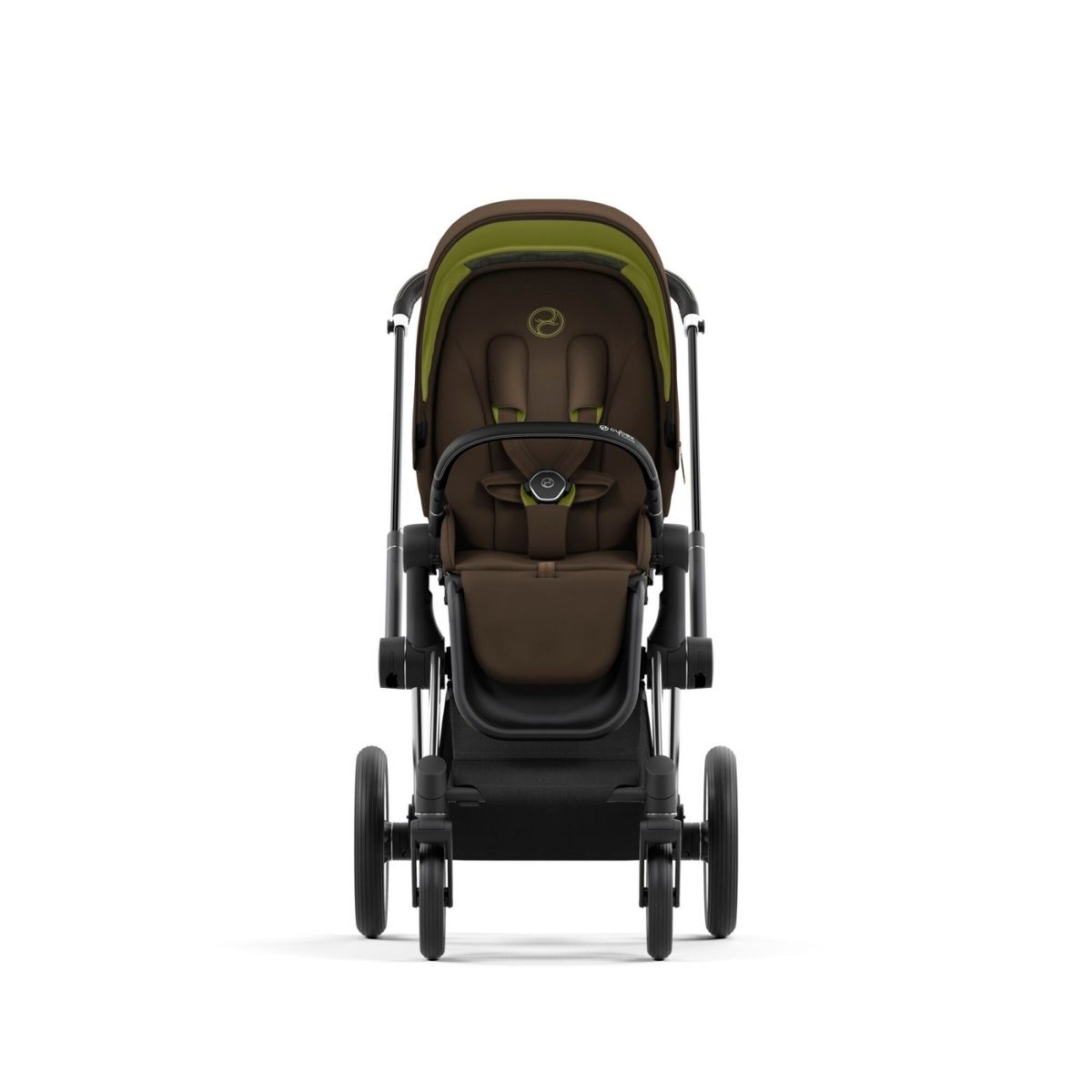 Cybex Priam 4 Kinderwagen Chrome Black Rahmen- Khaki Green Seat Pack