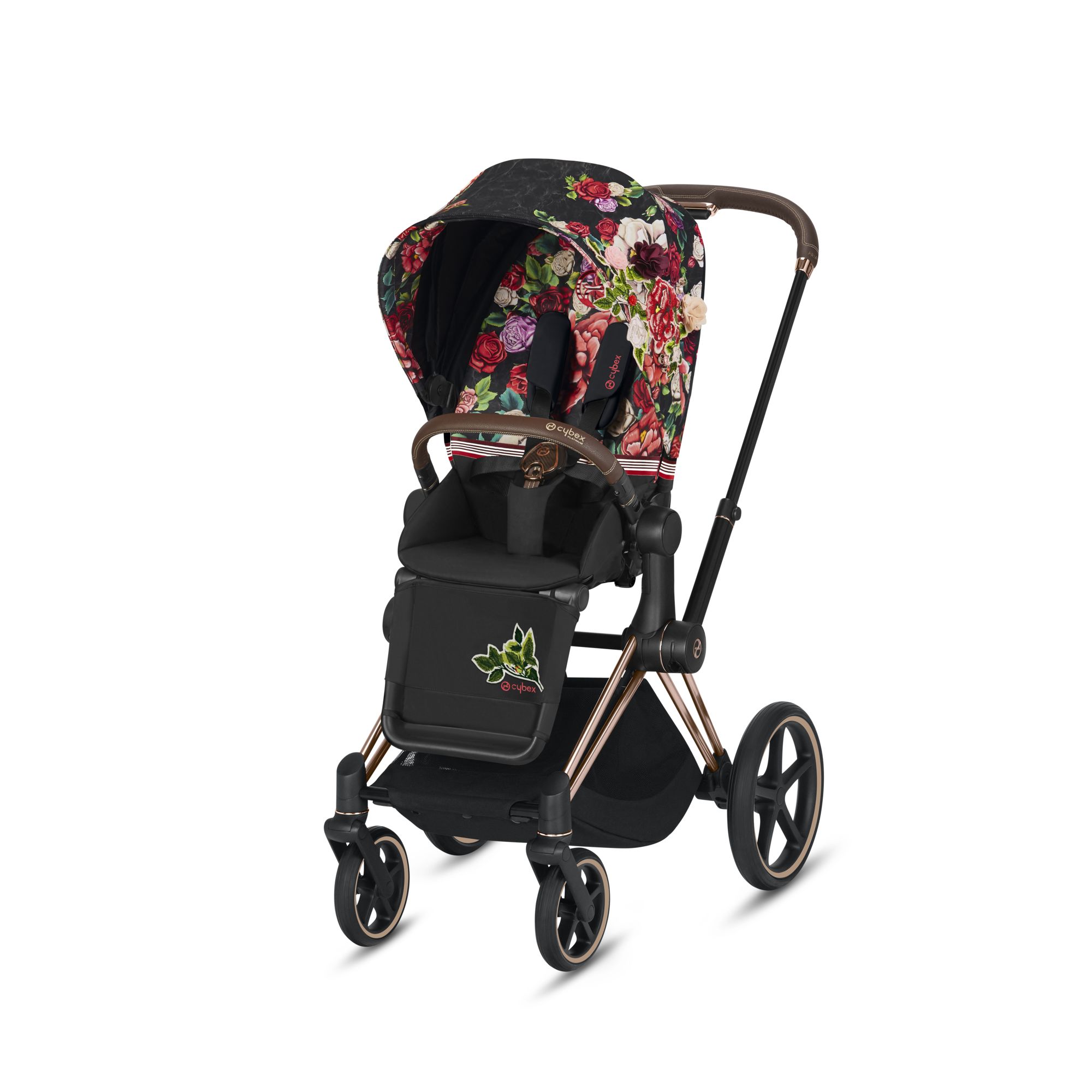 Cybex ePriam Kinderwagen Rose Gold- Spring Blossom Black