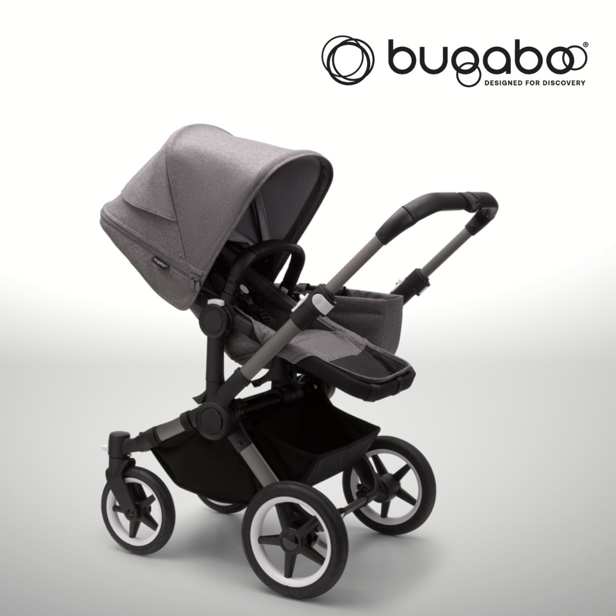 Bugaboo Donkey 5 Mono Kombikinderwagen- Graphit/ Grau Meliert- Grau Meliert