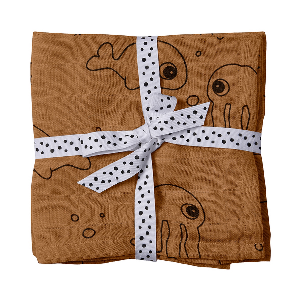 Done by Deer Spucktücher Sea Friends, 2er pack- Mustard