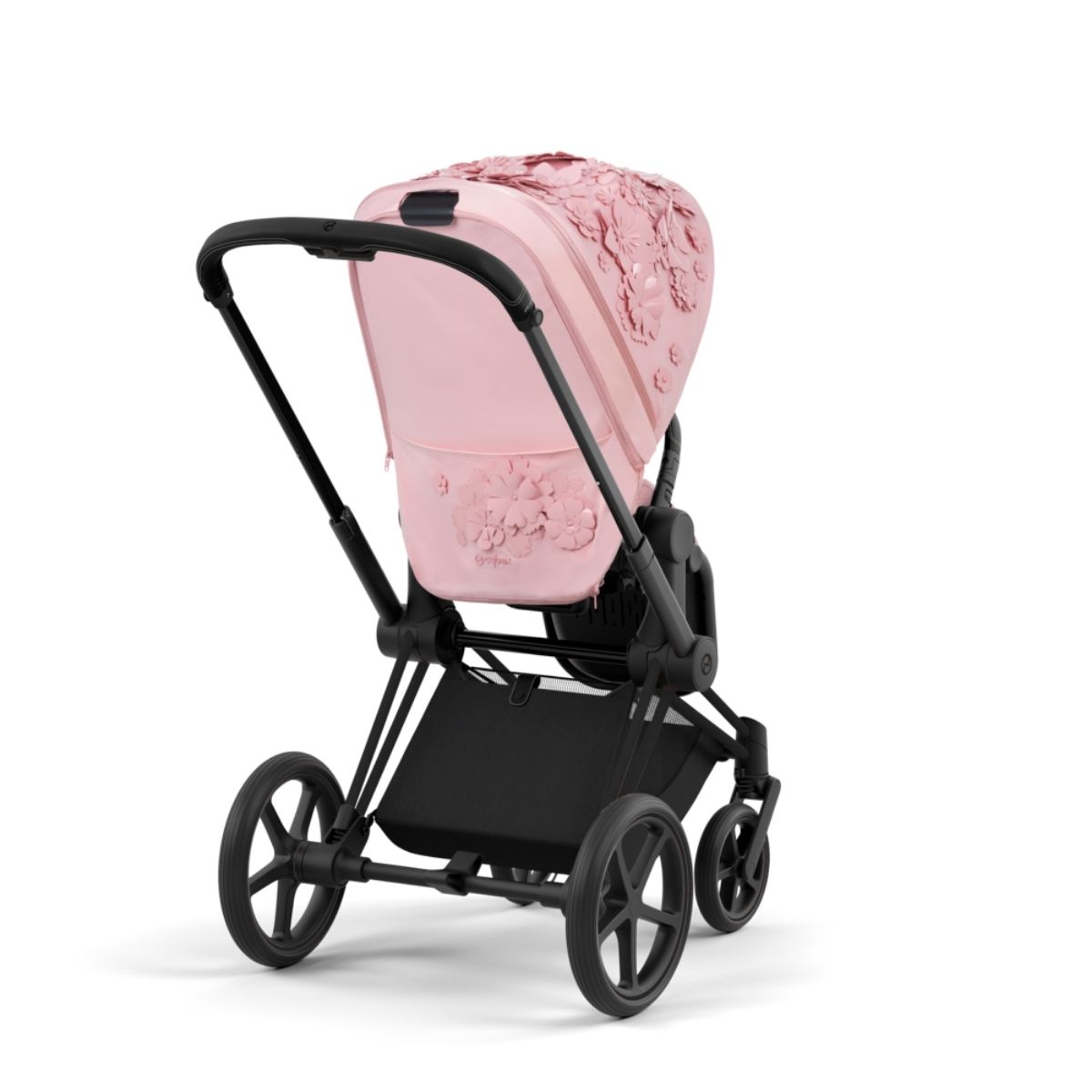 Cybex Priam 4 Kombikinderwagen- Matt Black Rahmen - Simply Flowers Pink