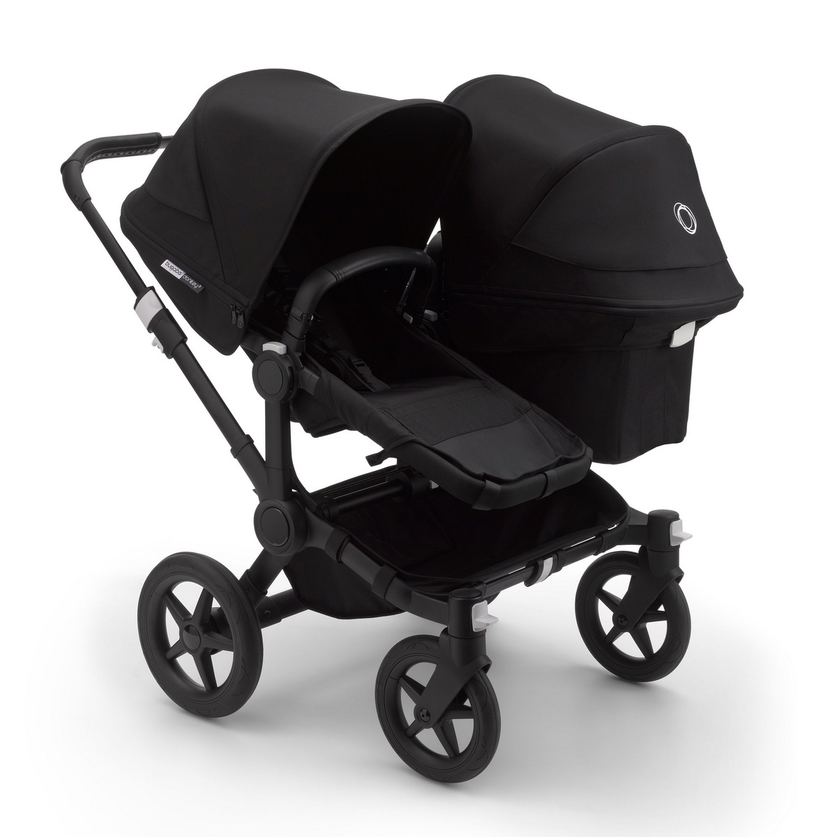 Bugaboo Donkey3 Duo Komplett Set Geschwisterkinderwagen- Schwarz, Schwarz, Schwarz