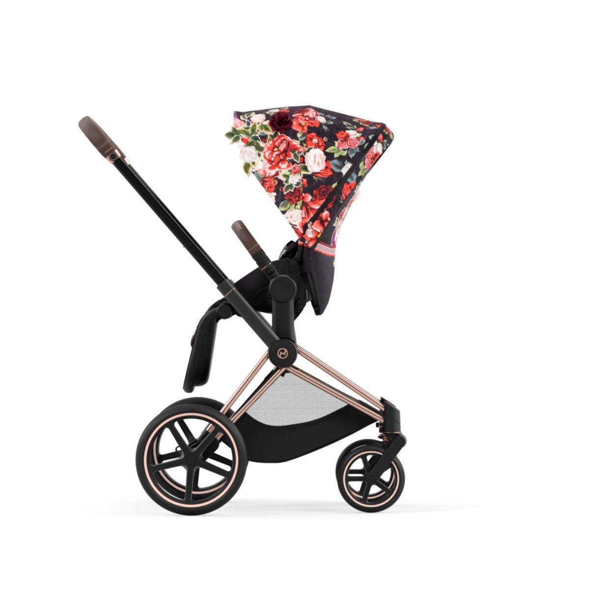 Cybex Priam 4 Kombikinderwagen- Rose Gold Rahmen - Spring Blossom Dark