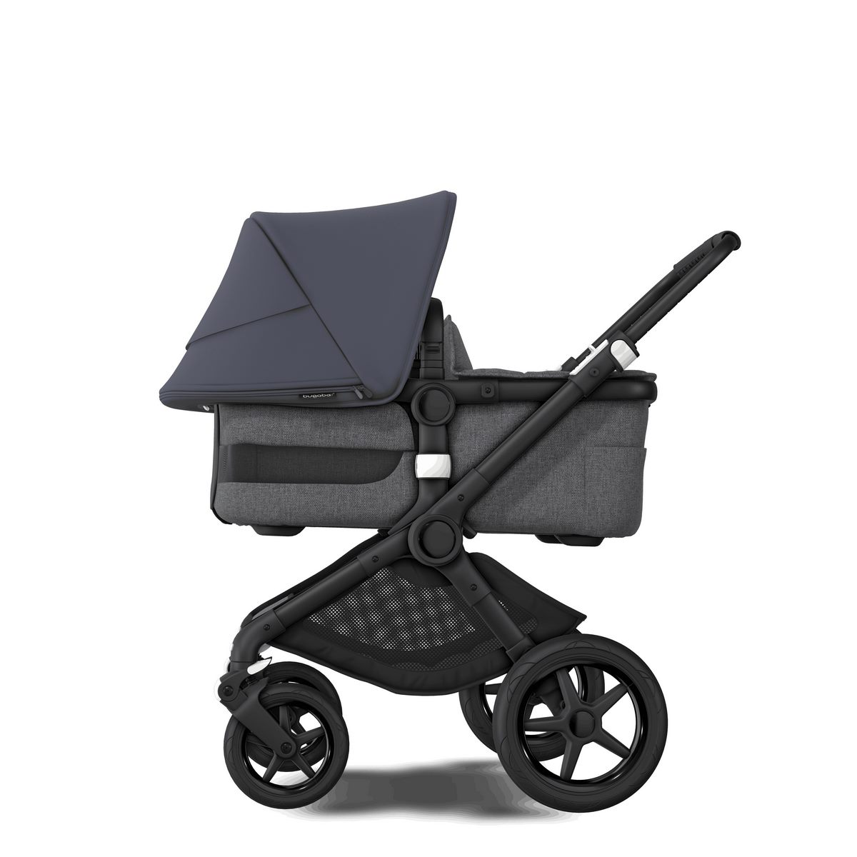 Bugaboo Fox3 Kombikinderwagen- Schwarz/ Grau Meliert- Sturmblau