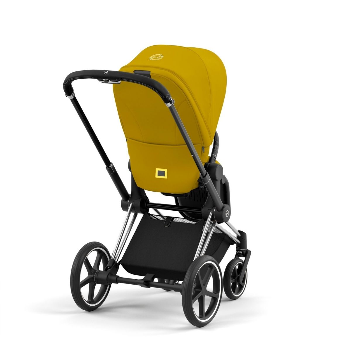 Cybex Priam 4 Kinderwagen Chrome Black Rahmen- Mustard Yellow Seat Pack