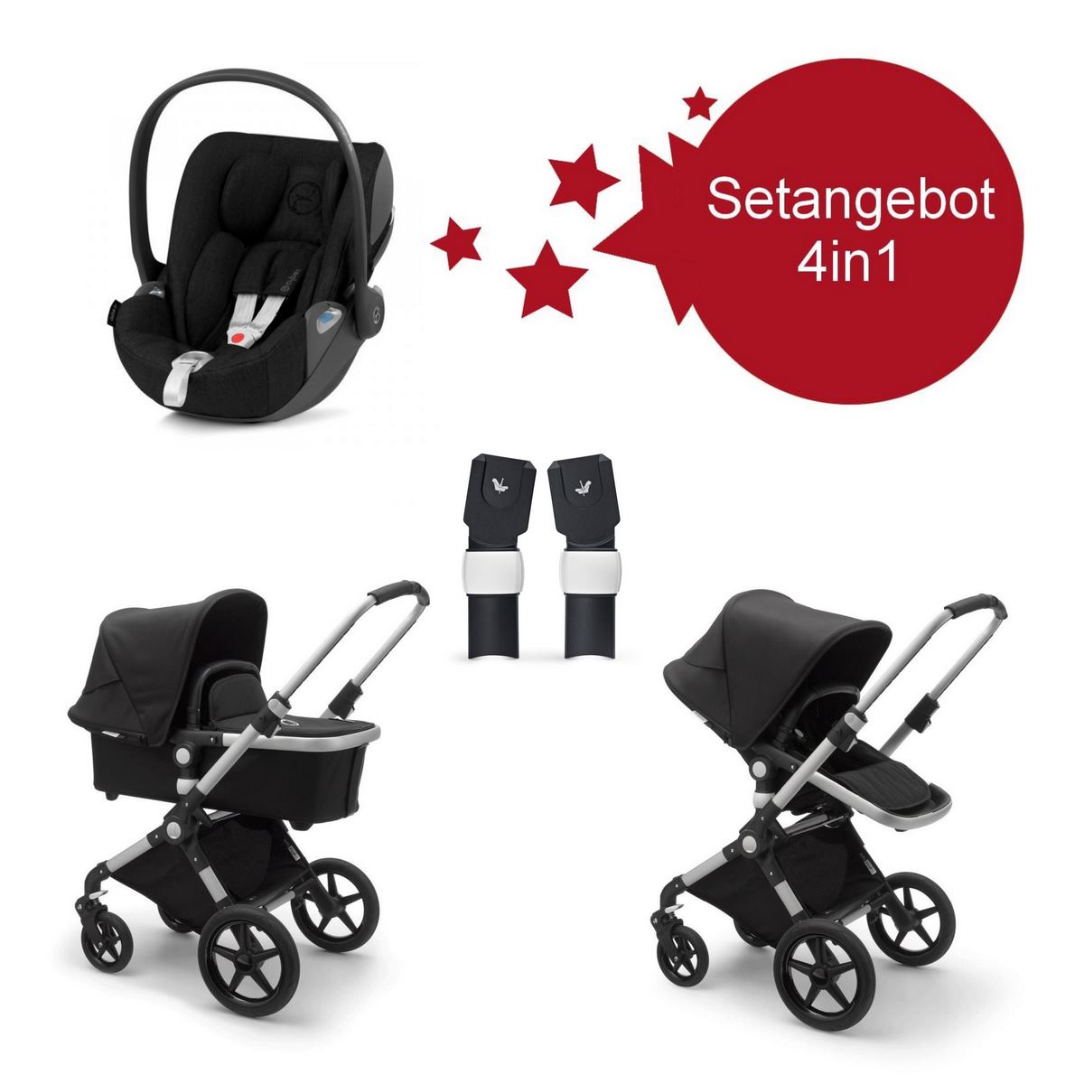 Bugaboo Lynx Setangebot mit Babyschale Cloud Z- Alu- Schwarz