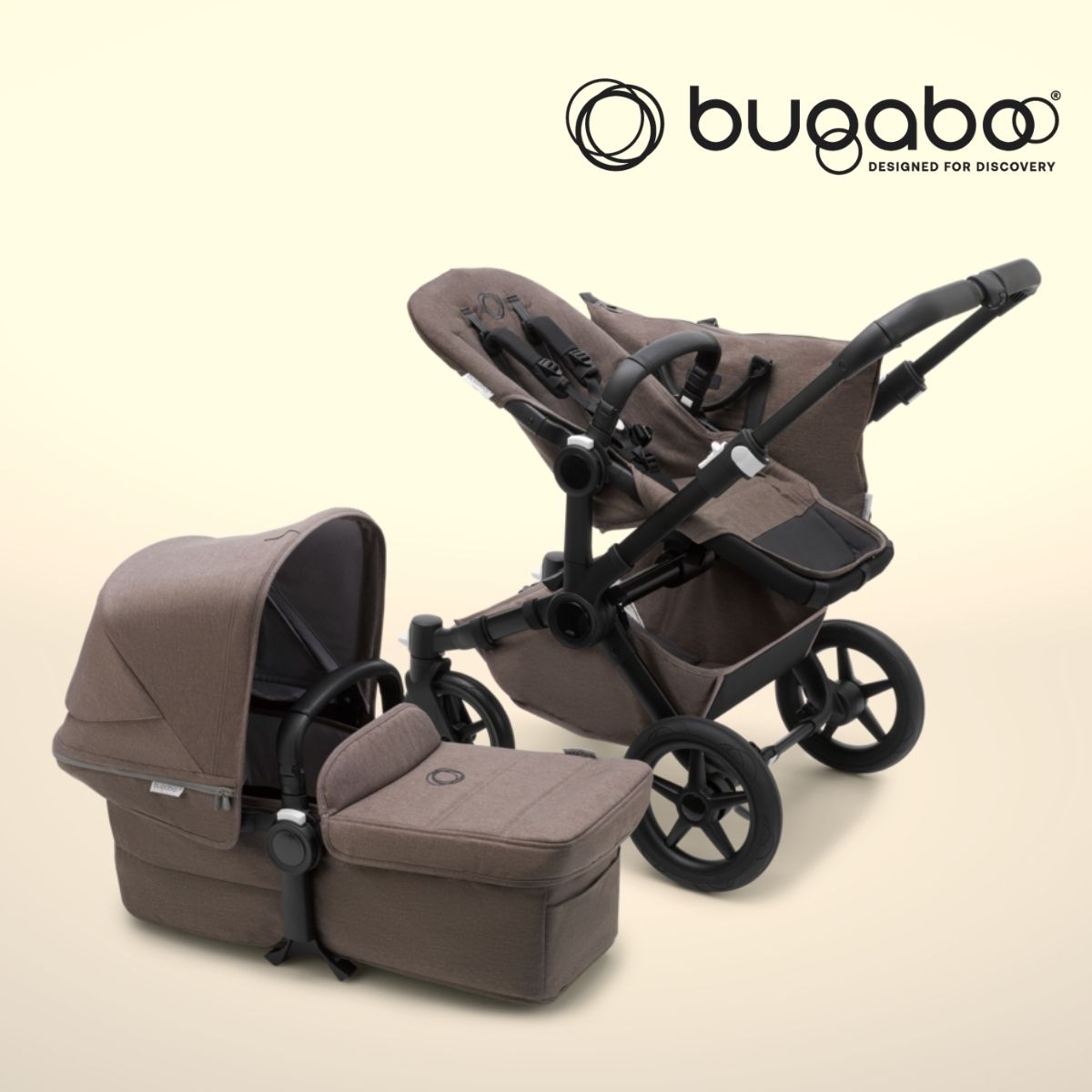 Bugaboo Donkey 5 Mono Mineral Kombikinderwagen- Schwarz-Taupe