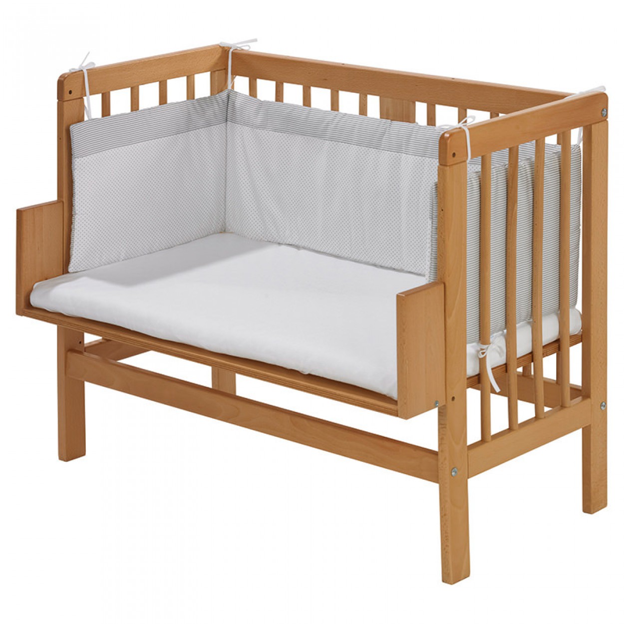 Alvi Beistellbett Buche m. Matratze, Nestchen Buche Satin