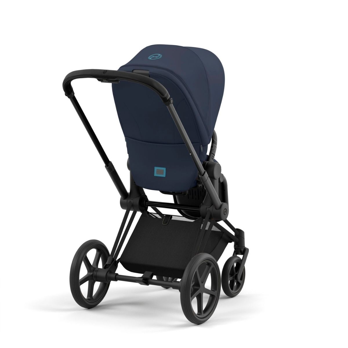 Cybex Priam 4 Kinderwagen Matt Black Rahmen- Nautical Blue Seat Pack