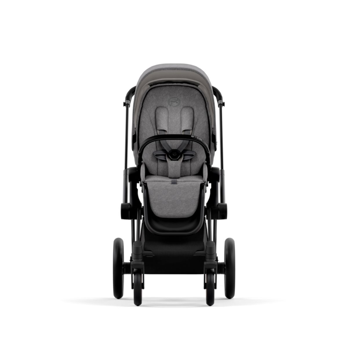 Cybex Priam 4 Kinderwagen Matt Black Rahmen- Manhattan Grey Plus