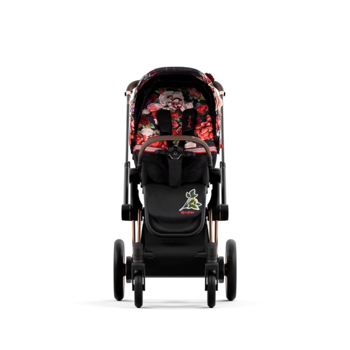 Cybex Priam 4 Kinderwagen Rosegold Rahmen- Spring Blossom Dark