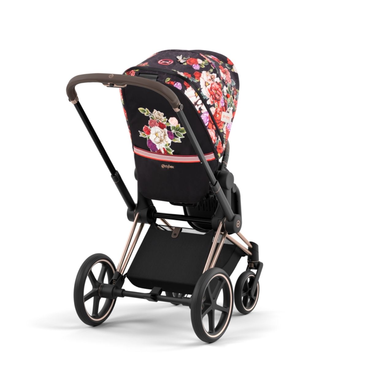 Cybex Priam 4 Kombikinderwagen- Rose Gold Rahmen - Spring Blossom Dark