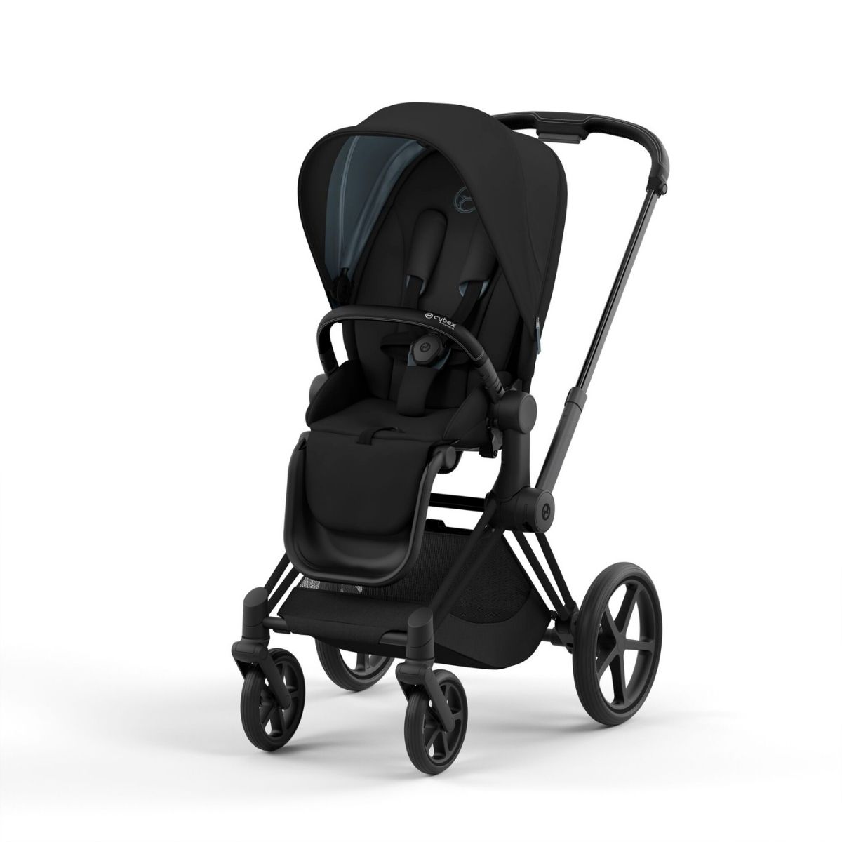 Cybex Priam 4 Kinderwagen Matt Black Rahmen- Deep Black Seat Pack