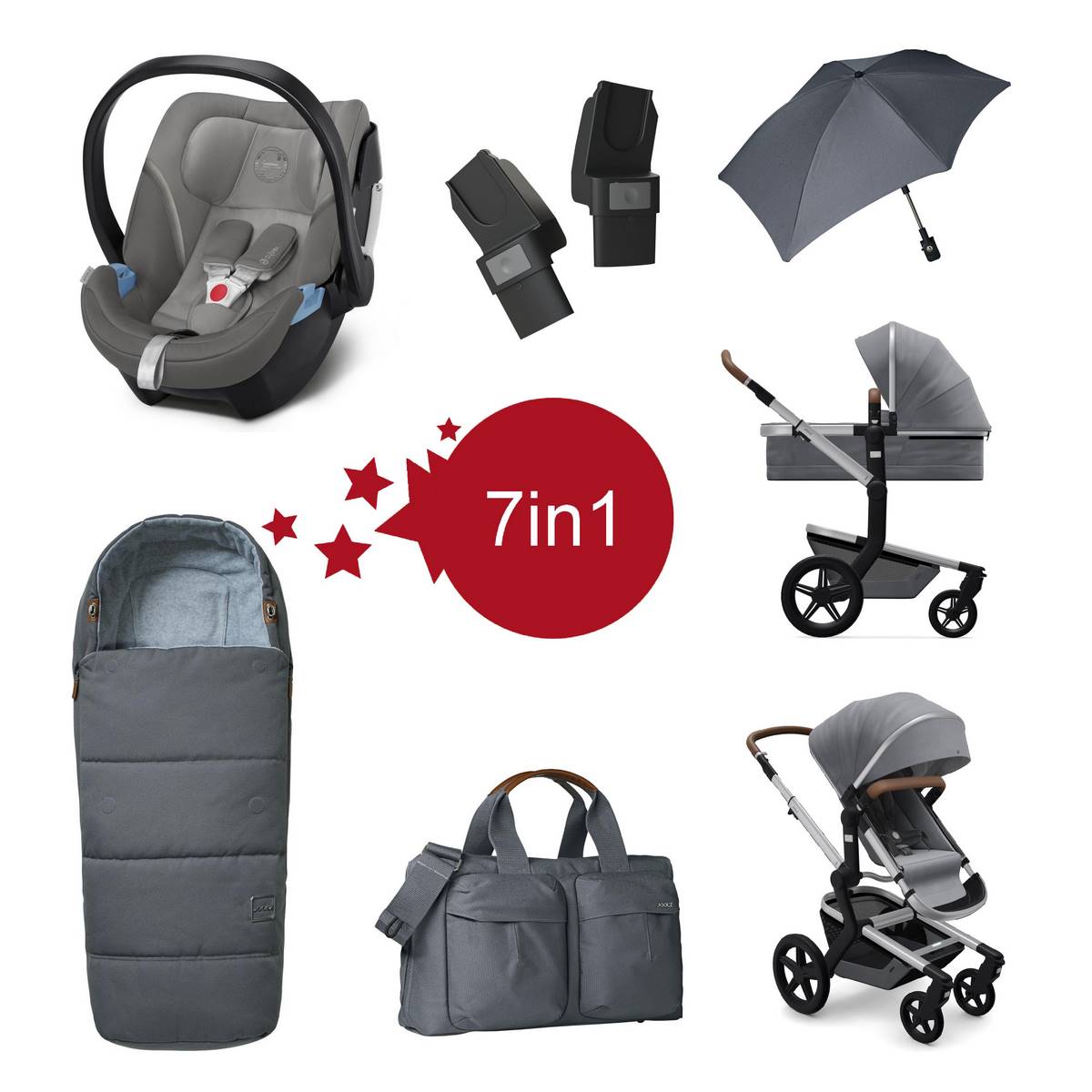 Joolz Day + Kinderwagen mit Zubehör Setangebot Gorgerious Grey