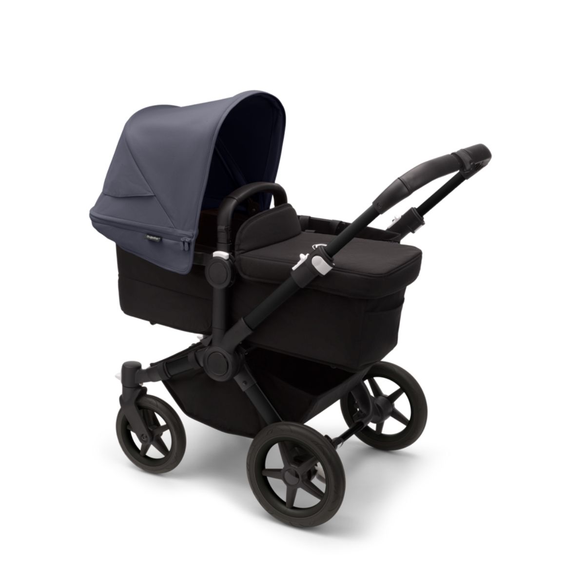 Bugaboo Donkey 5 Mono Mix & Match- Schwarz- Mitternachtsschwarz Rahmen mit Sturmblau Sonnendach