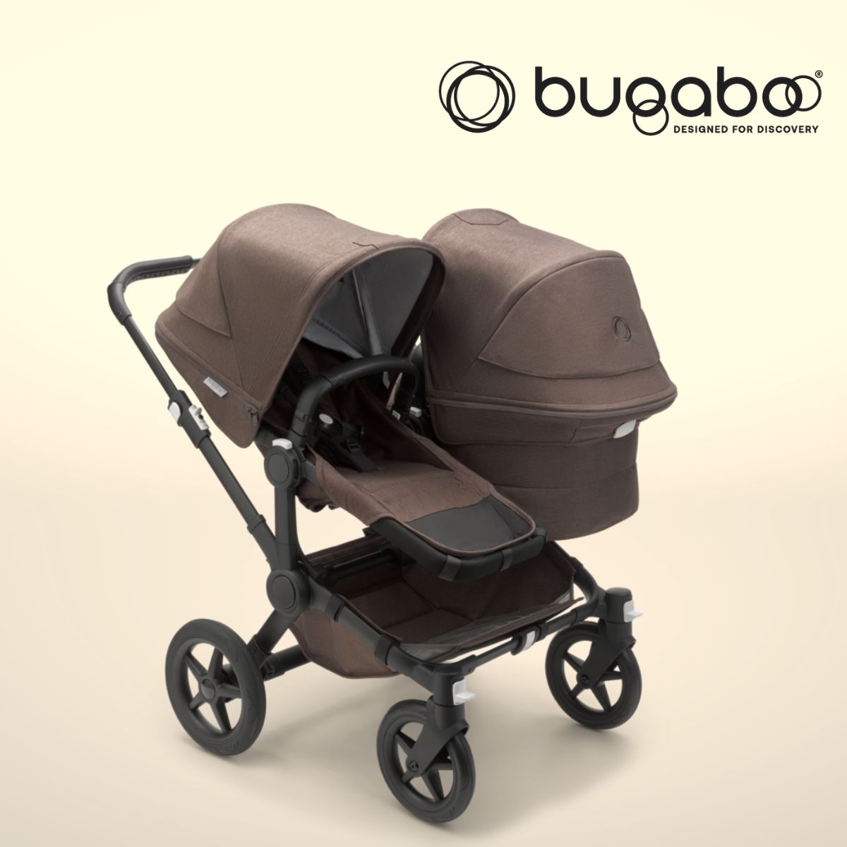 Bugaboo Donkey 5 Duo Mineral Geschwisterkinderwagen Taupe