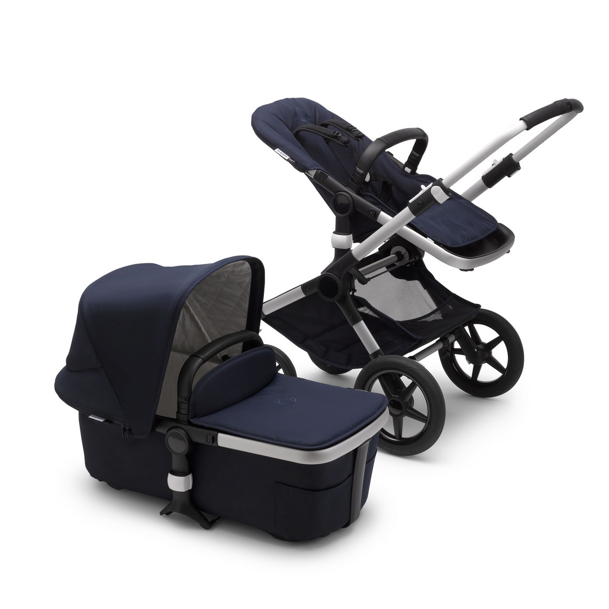 Bugaboo Fox2 Komplett Set Classic Kombikinderwagen- Alu, Dunkles Marine