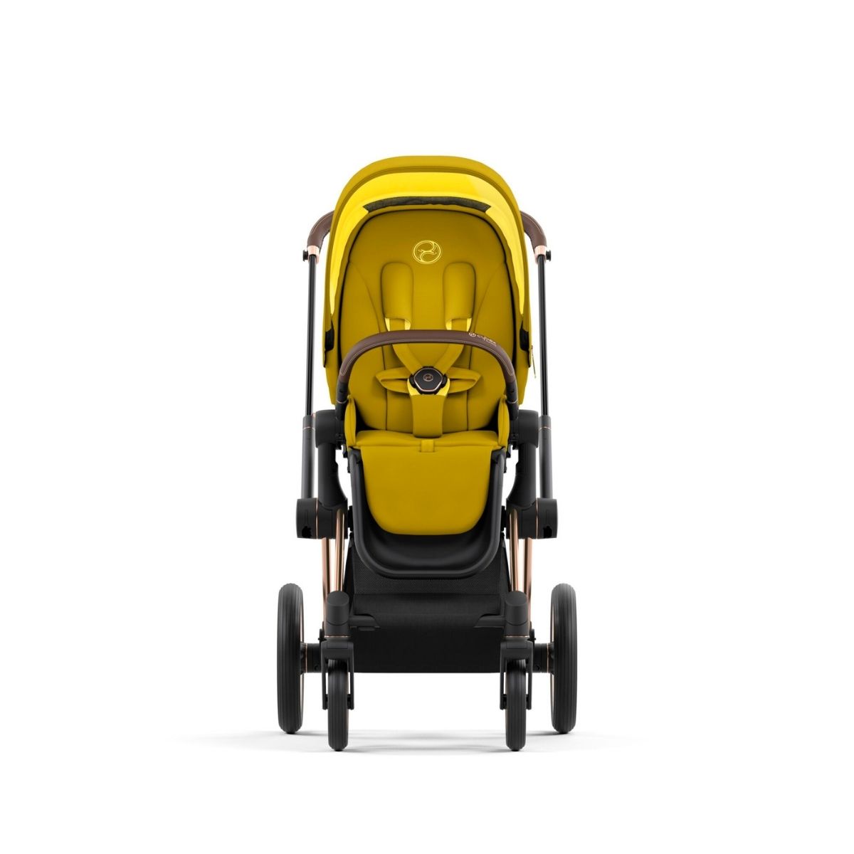 Cybex Priam 4 Kinderwagen Rosegold Rahmen- Mustard Yellow Seat Pack