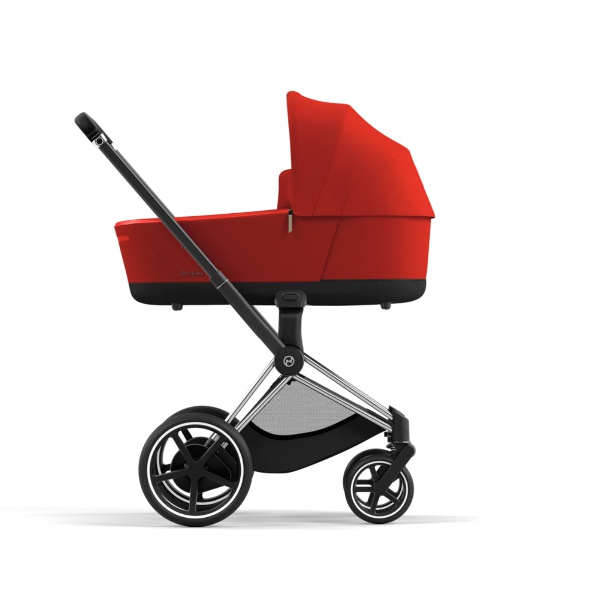 Cybex e-Priam 4 Kombikinderwagen Gestell Chrome Black, Stoff Autumn Gold