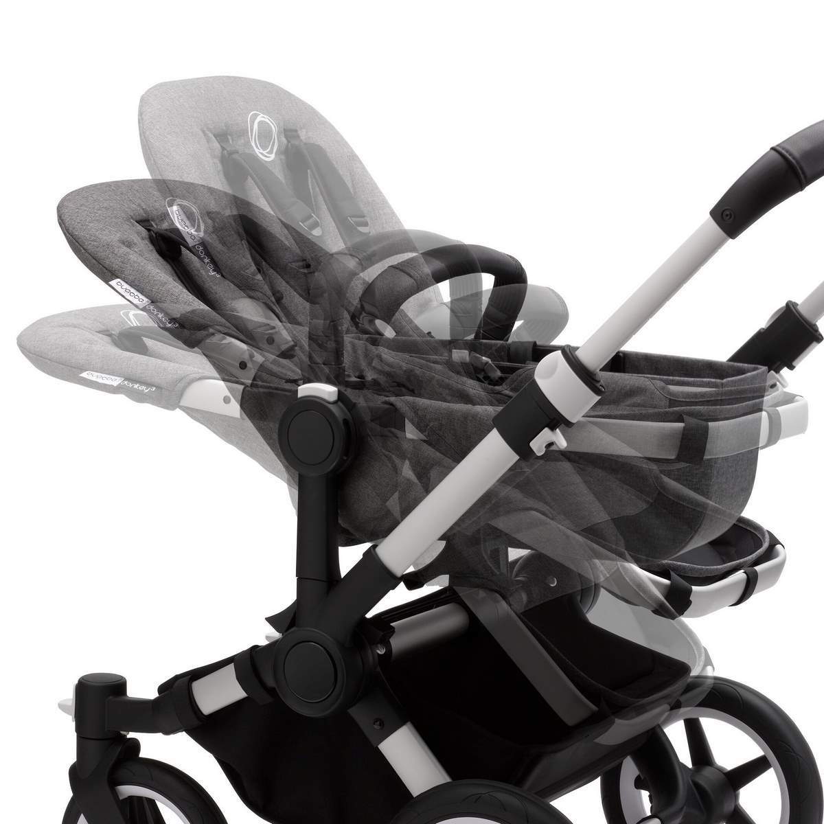 Bugaboo Donkey3 Duo Geschwister Setangebot mit Cloud Z i-Size- Schwarz, Schwarz, Schwarz