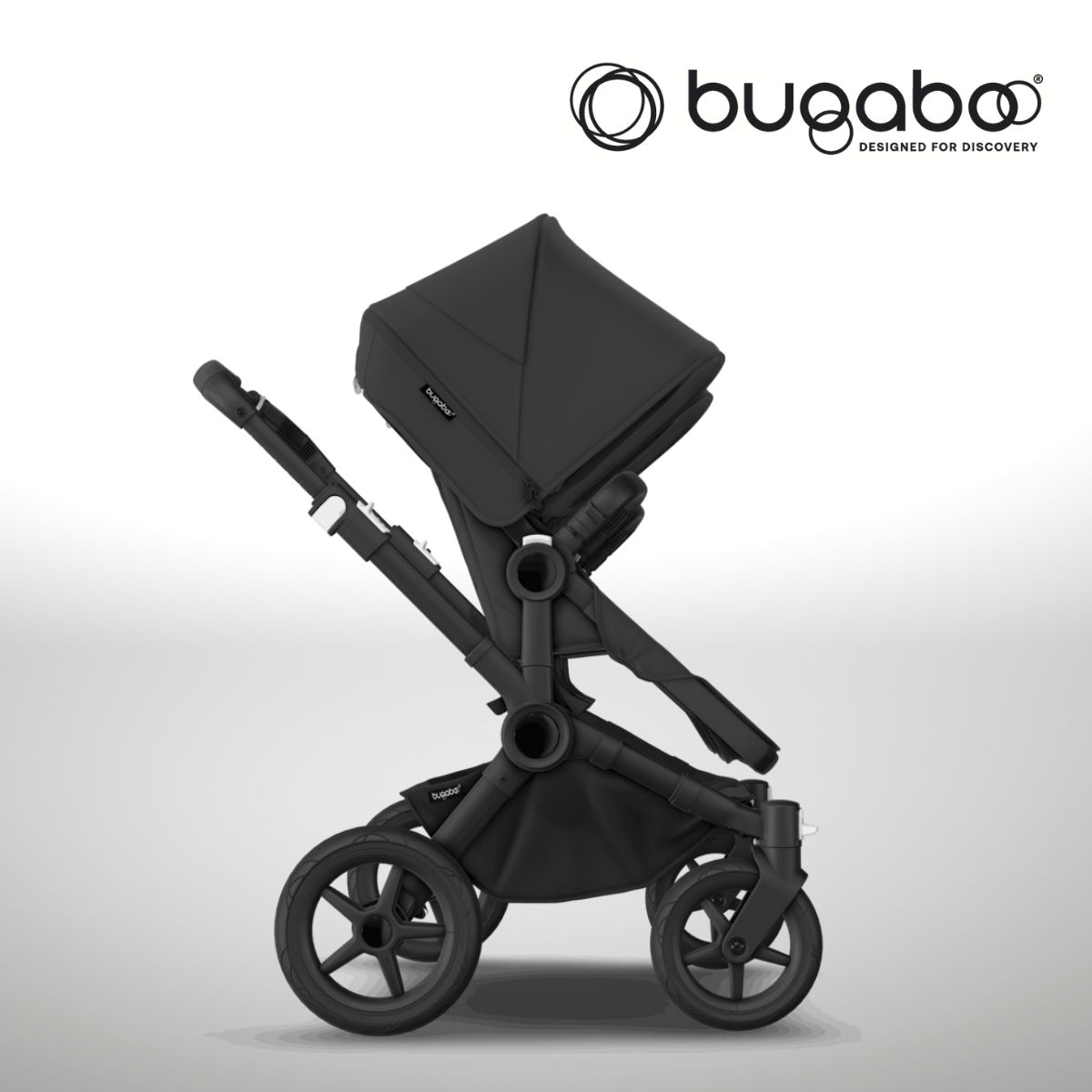 Bugaboo Donkey 5 Twin Zwillingskinderwagen- Schwarz- Mitternachtsschwarz- Mitternachtsschwarz