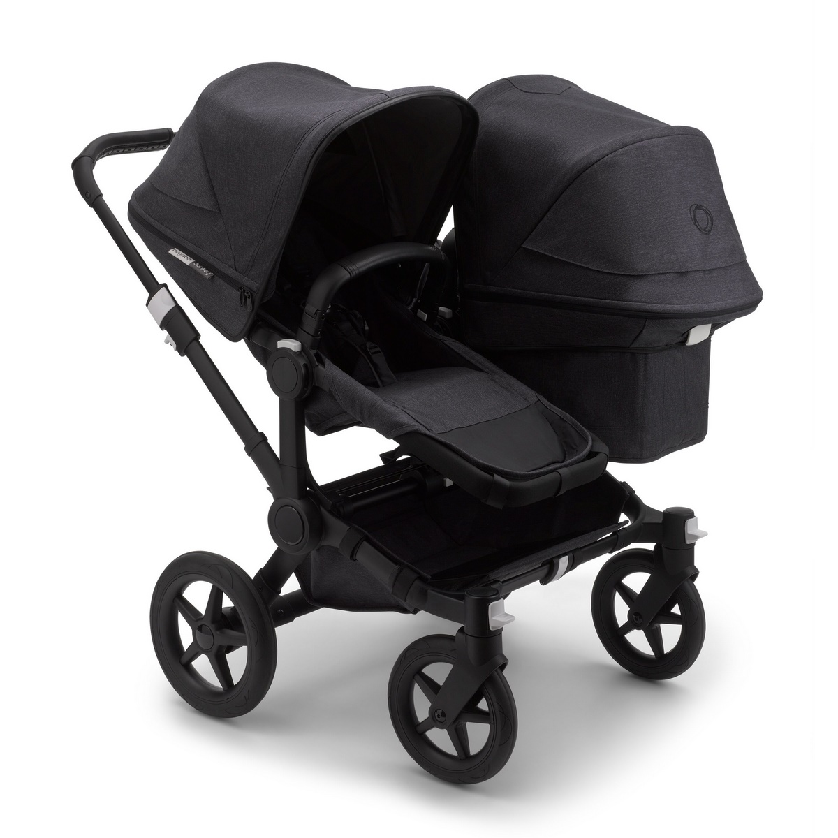 Bugaboo Donkey3 Duo Komplett Set Mineral Geschwisterkinderwagen- Schwarz- Verwaschenes Schwarz