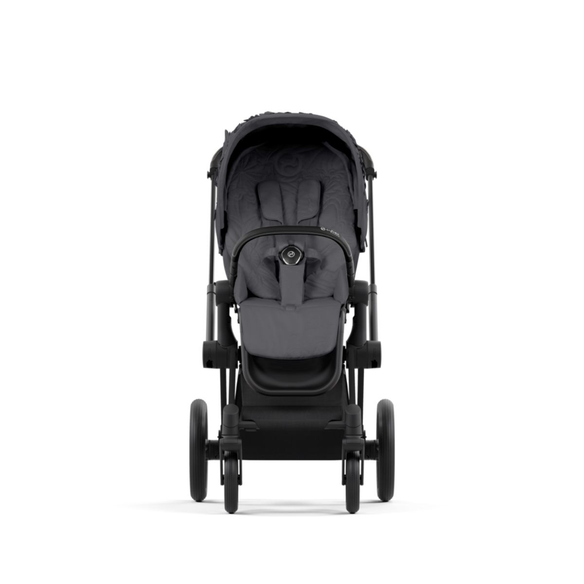 Cybex Priam 4 Kinderwagen Matt Black Rahmen- Simply Flowers Grey