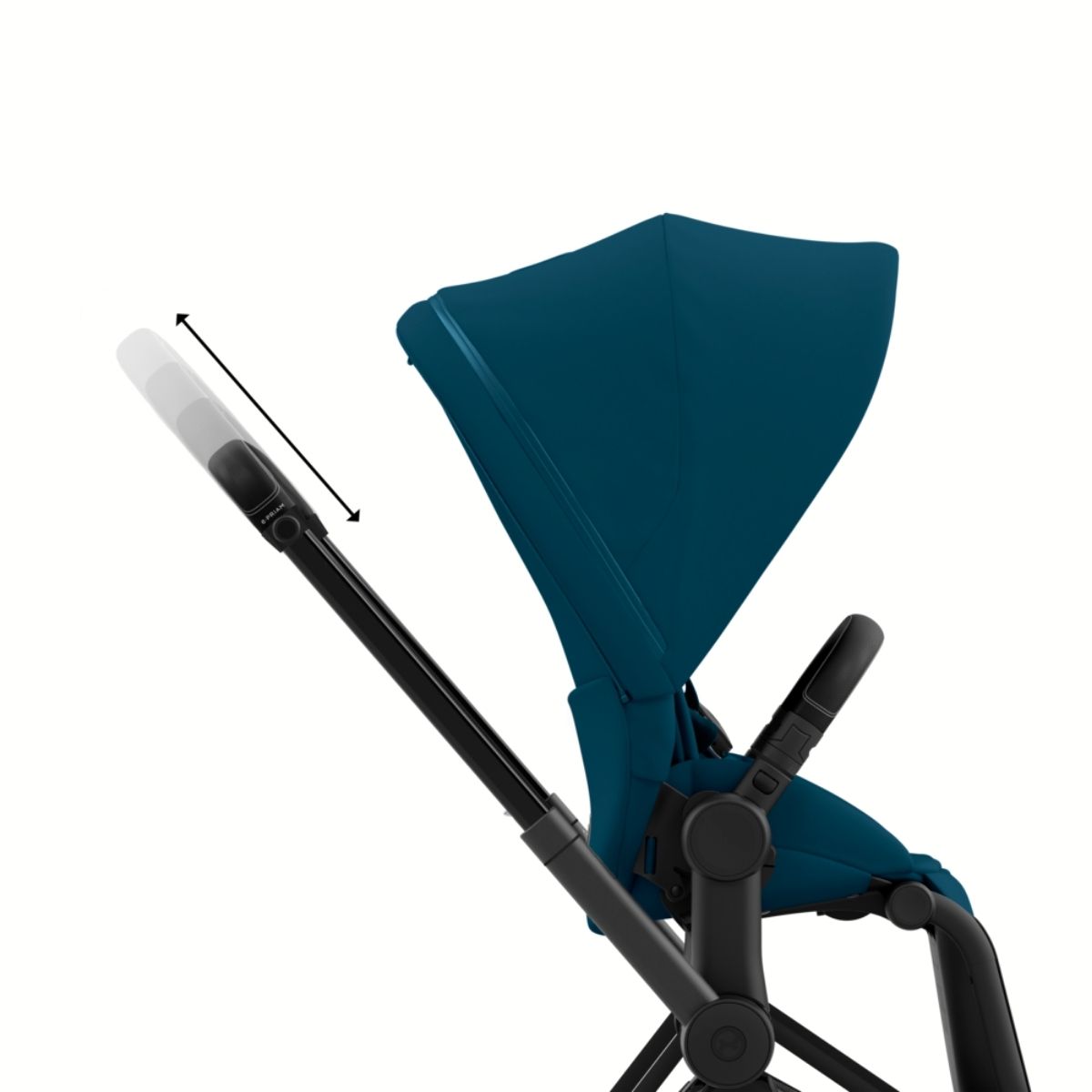 Cybex e-Priam 4 Kombikinderwagen Gestell Matt Black, Stoff Mountain Blue