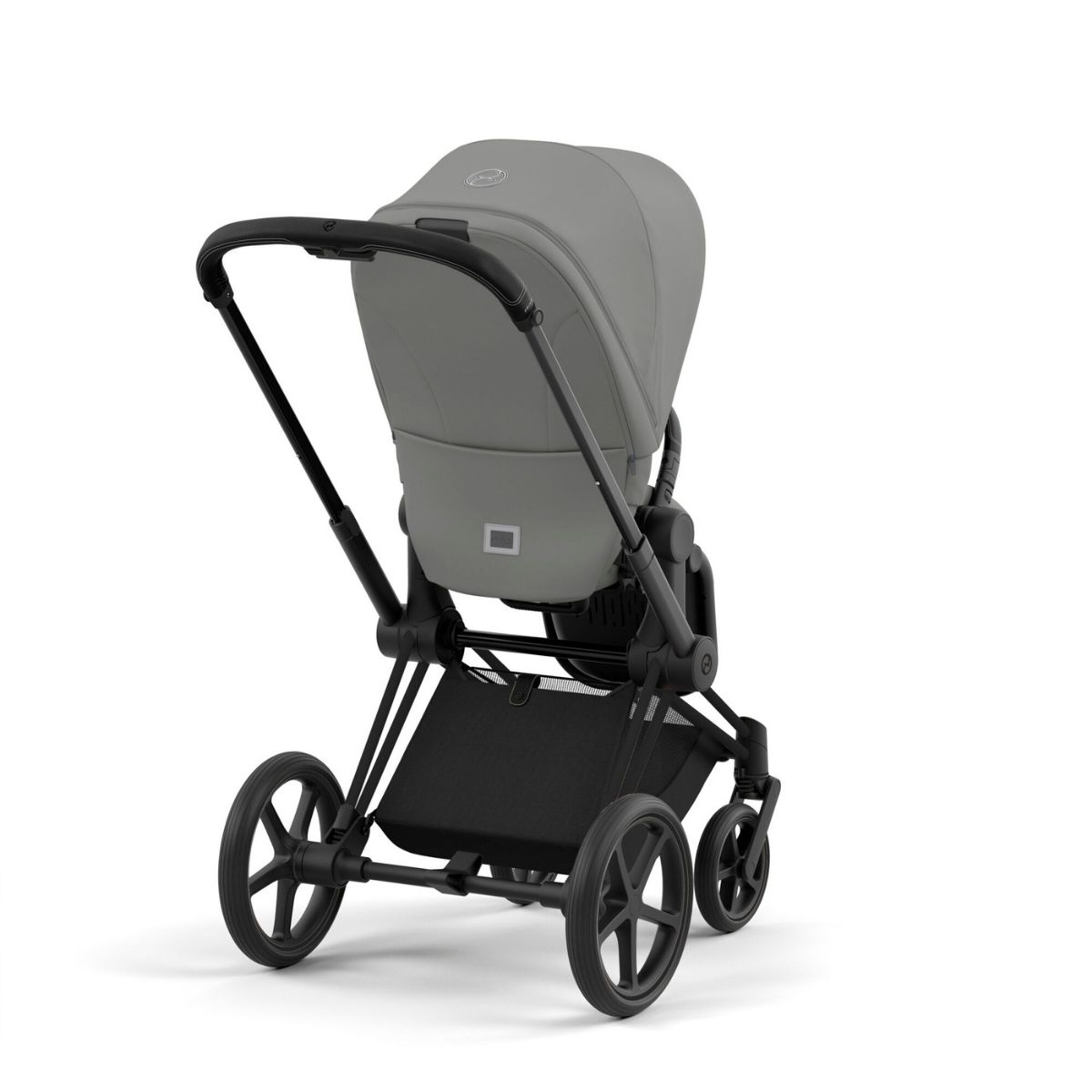 Cybex Priam 4 Kinderwagen Matt Black Rahmen- Soho Grey Seat Pack