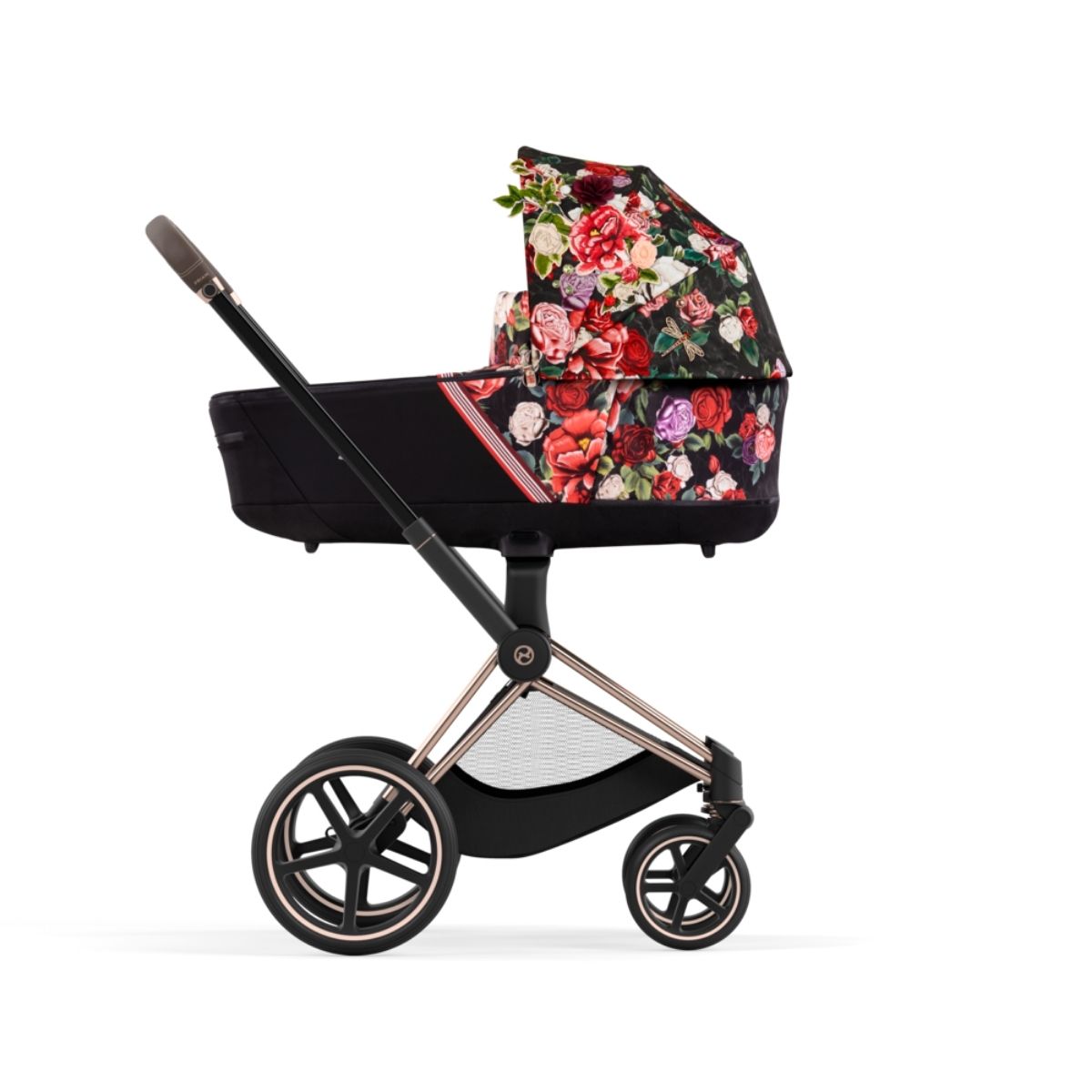 Cybex Priam 4 Kombikinderwagen- Rose Gold Rahmen - Spring Blossom Dark