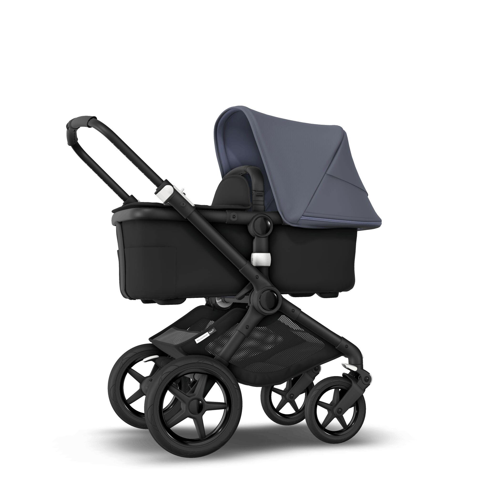 Bugaboo Fox2 Kombikinderwagen- Schwarz- Schwarz- Stahlblau