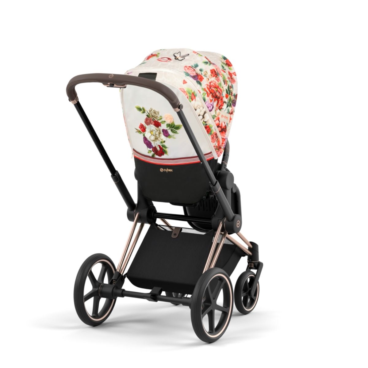 Cybex Priam 4 Kinderwagen Rosegold Rahmen- Spring Blossom Light