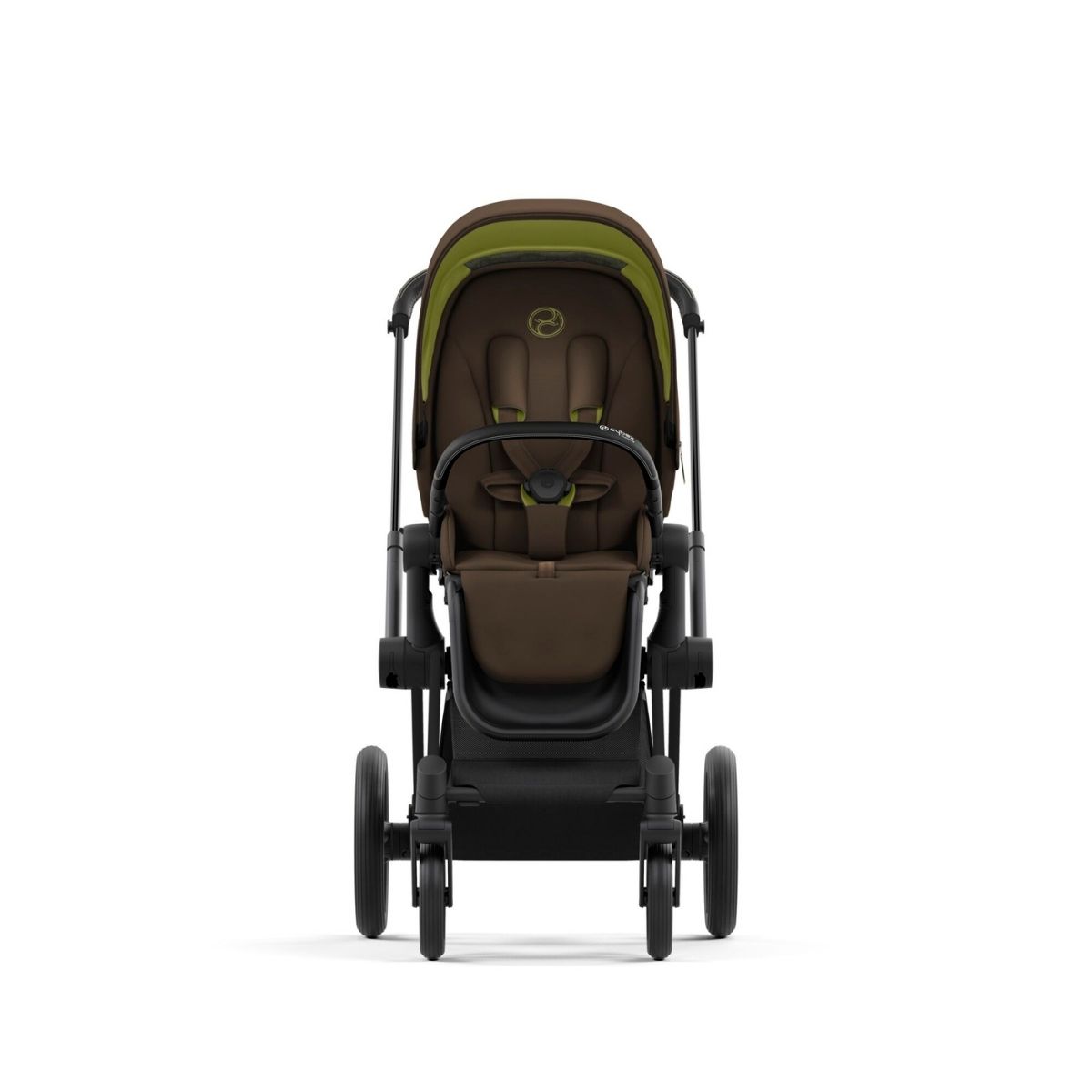 Cybex Priam 4 Kinderwagen Matt Black Rahmen- Khaki Green Seat Pack