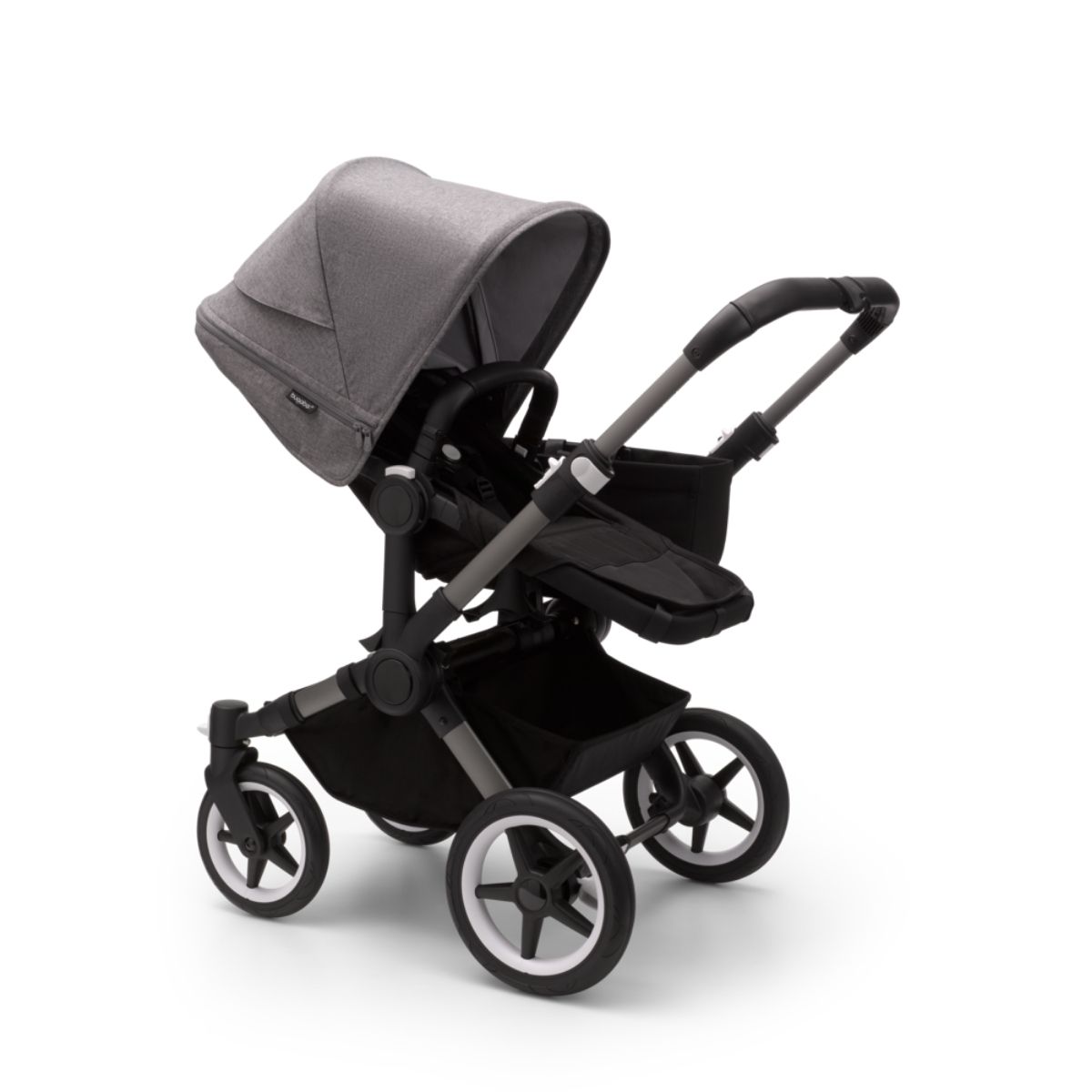 Bugaboo Donkey 5 Mono Mix & Match- Graphit- Mitternachtsschwarz Rahmen mit Grau meliert Sonnendach