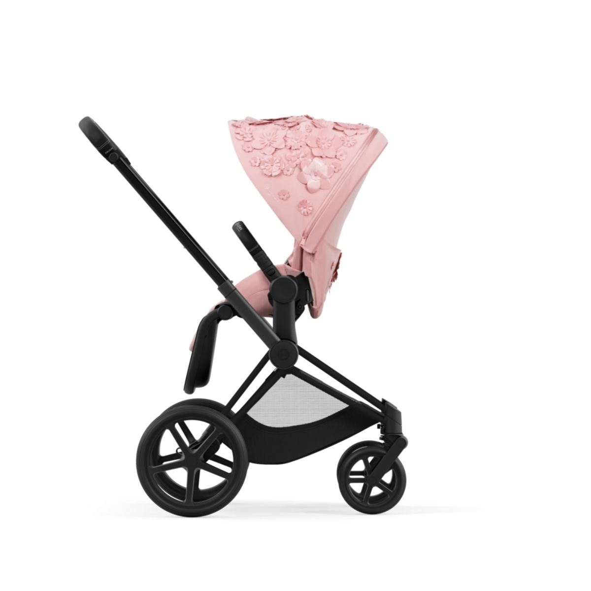 Cybex Priam 4 Kombikinderwagen- Matt Black Rahmen - Simply Flowers Pink