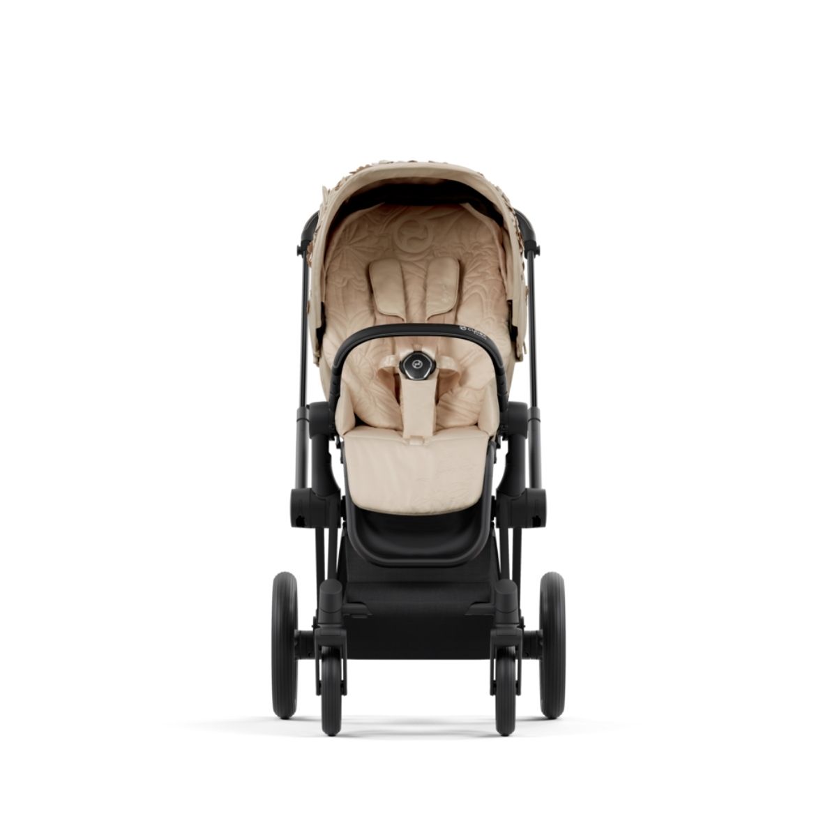 Cybex Priam 4 Kinderwagen Matt Black Rahmen- Simply Flowers Beige