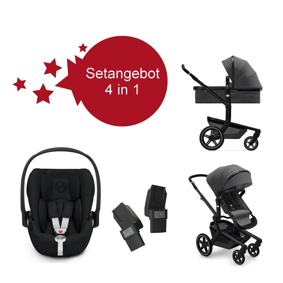 Joolz Day+ Kombikinderwagen Awesome Anthracite Setangebot mit Cloud Z i-Size