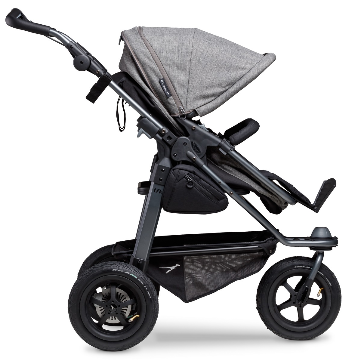 TFK Mono Kombi Kinderwagen mit Luftrad-Set- Premium Grau