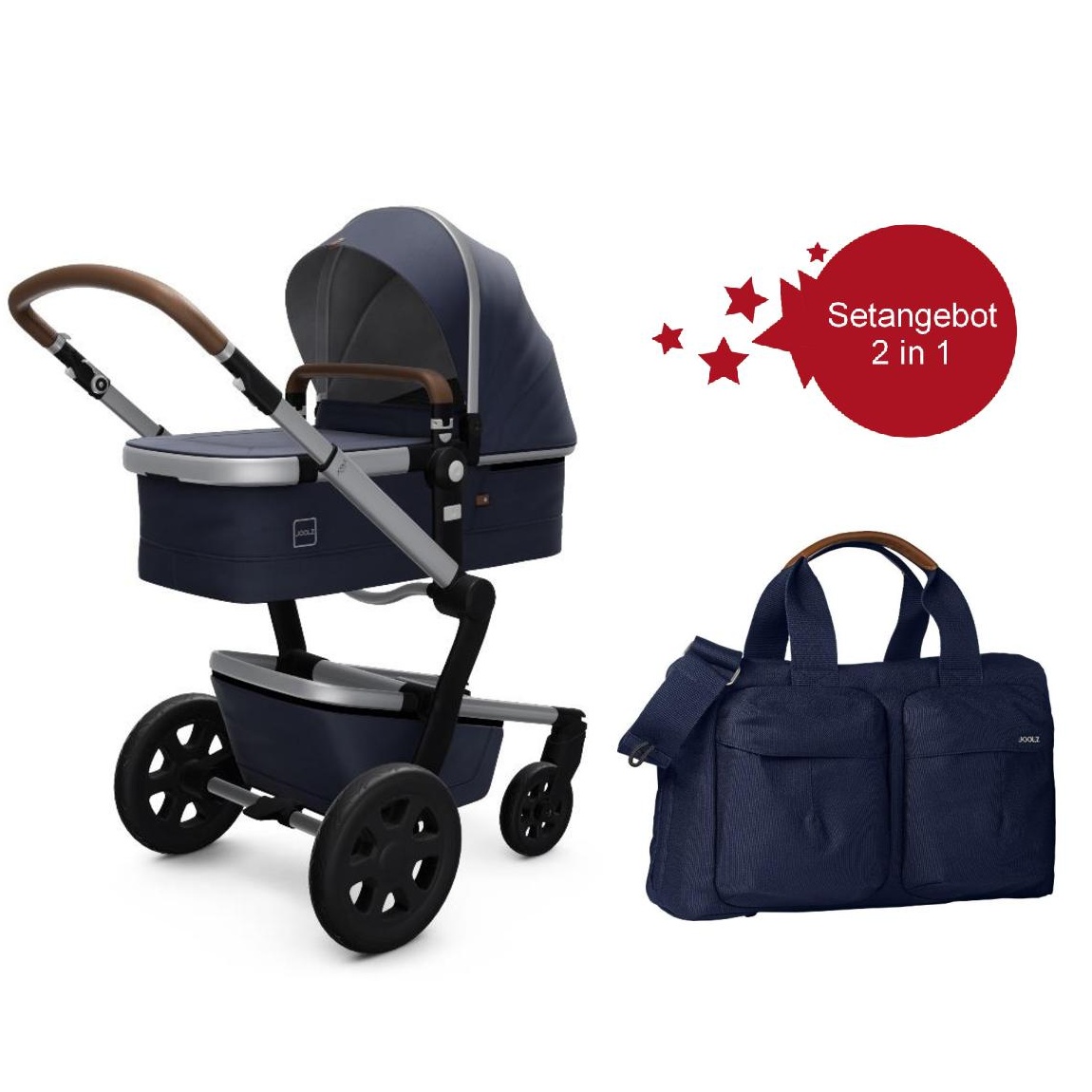 Joolz Day 3 Setangebot Kinderwagen + Wickeltasche Modell 2020- Classic Blue