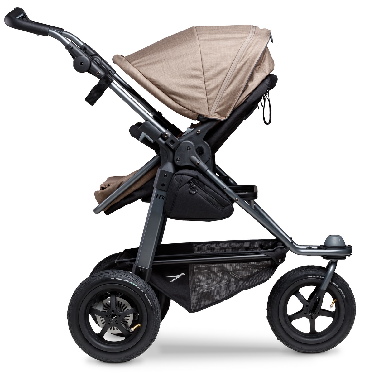 TFK Mono Kombi Kinderwagen mit Luftrad-Set- Braun