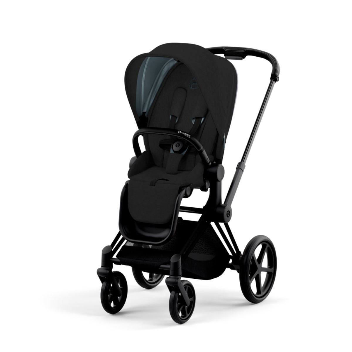 Cybex Priam 4 Kinderwagen Matt Black Rahmen- Stardust Black Plus