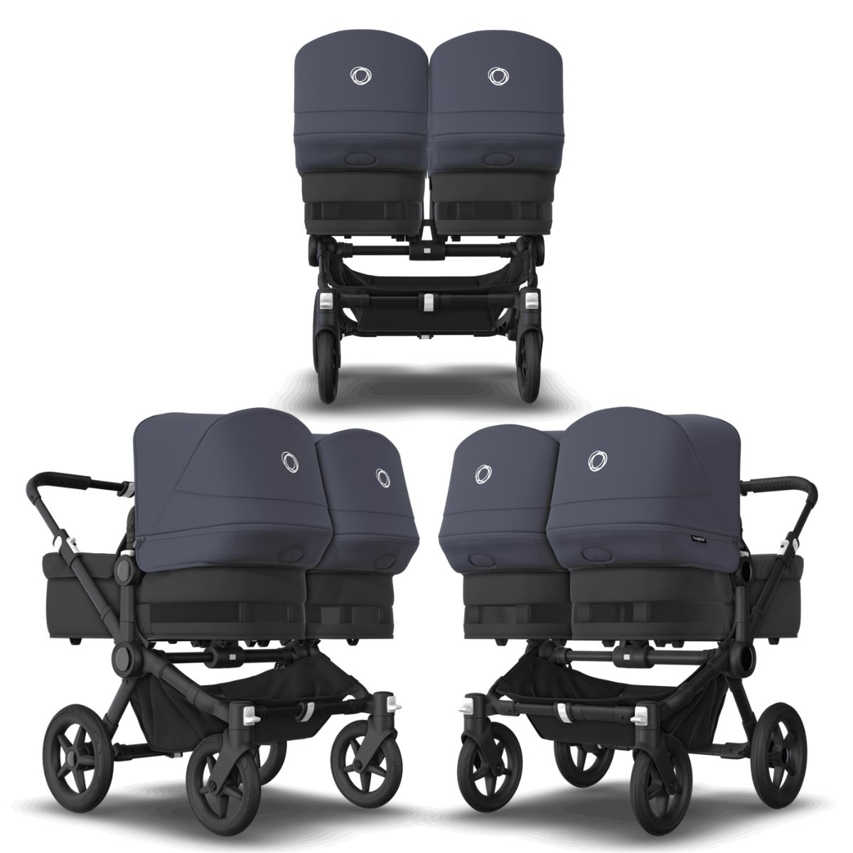 Bugaboo Donkey 5 Twin Mix & Match Schwarz- Mitternachtsschwarz- Sturmblau