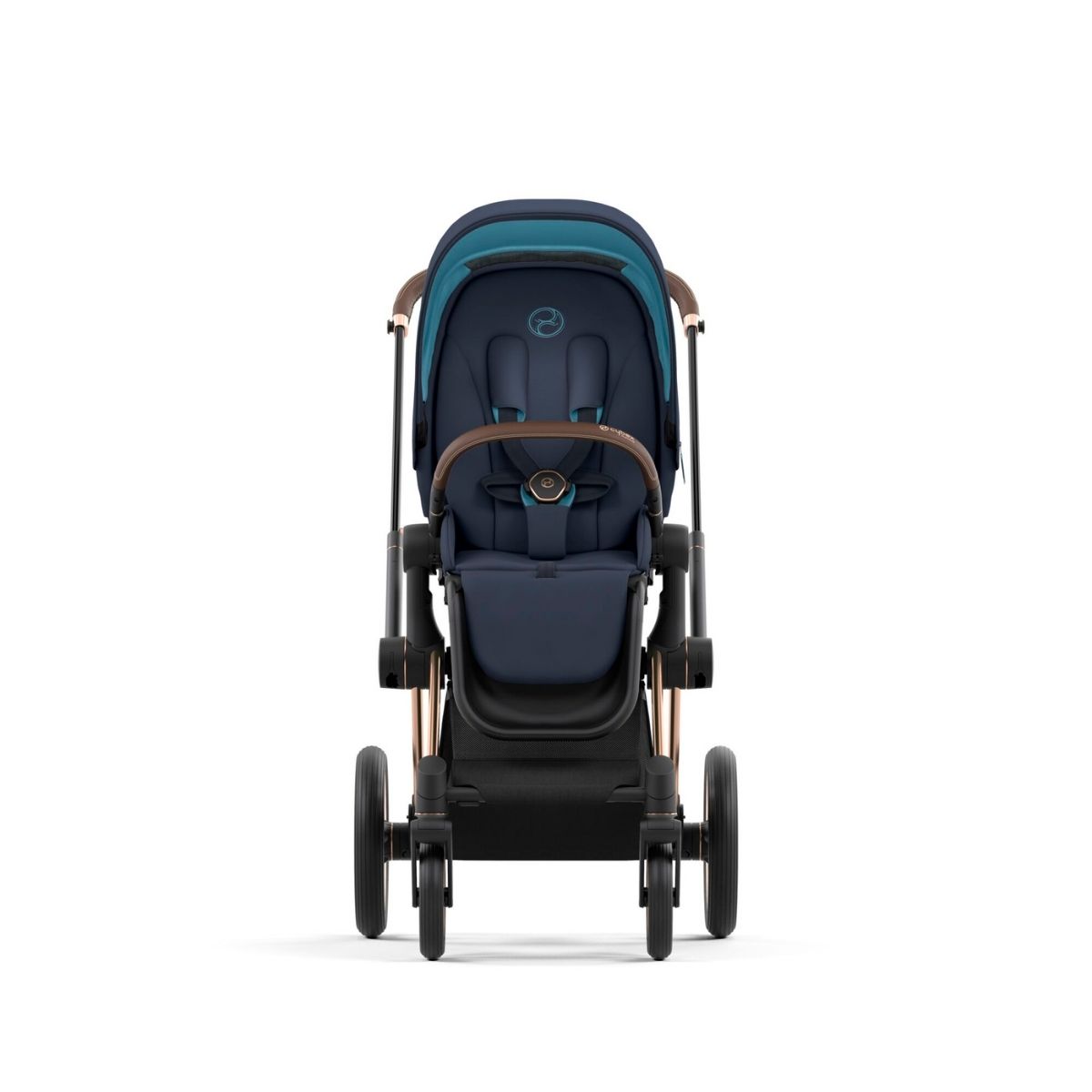 Cybex Priam 4 Kinderwagen Rosegold Rahmen- Nautical Blue Seat Pack