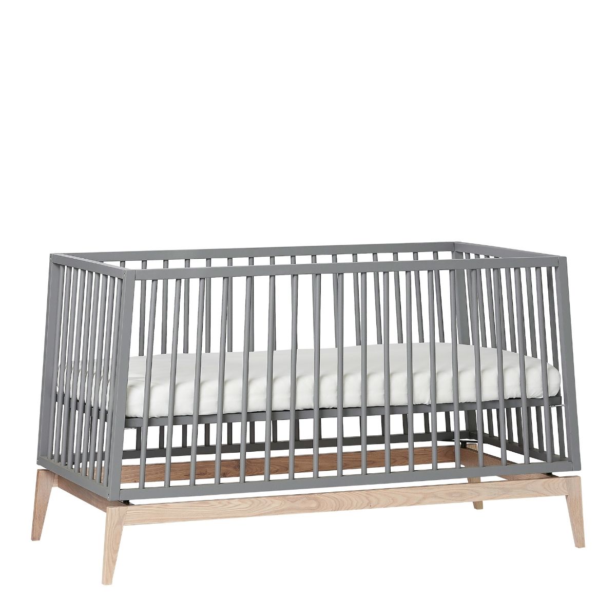 Leander Luna Babybett 0 bis 3 Jahre, 140x70cm, Grau/Eiche