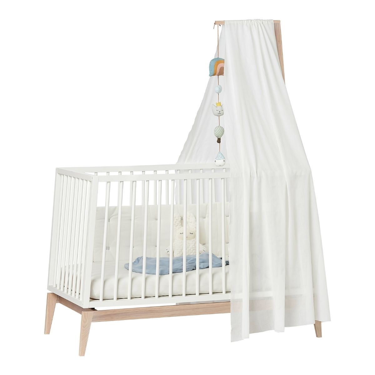 Leander Himmel für Linea und Luna Babybett- Weiß